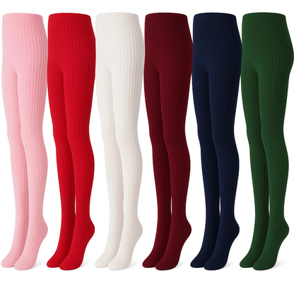 002 | Girls Ribbed Winter Tights (6 Pairs)