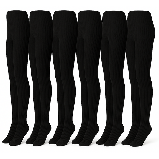 002 | Girls Ribbed Winter Tights (6 Pairs)