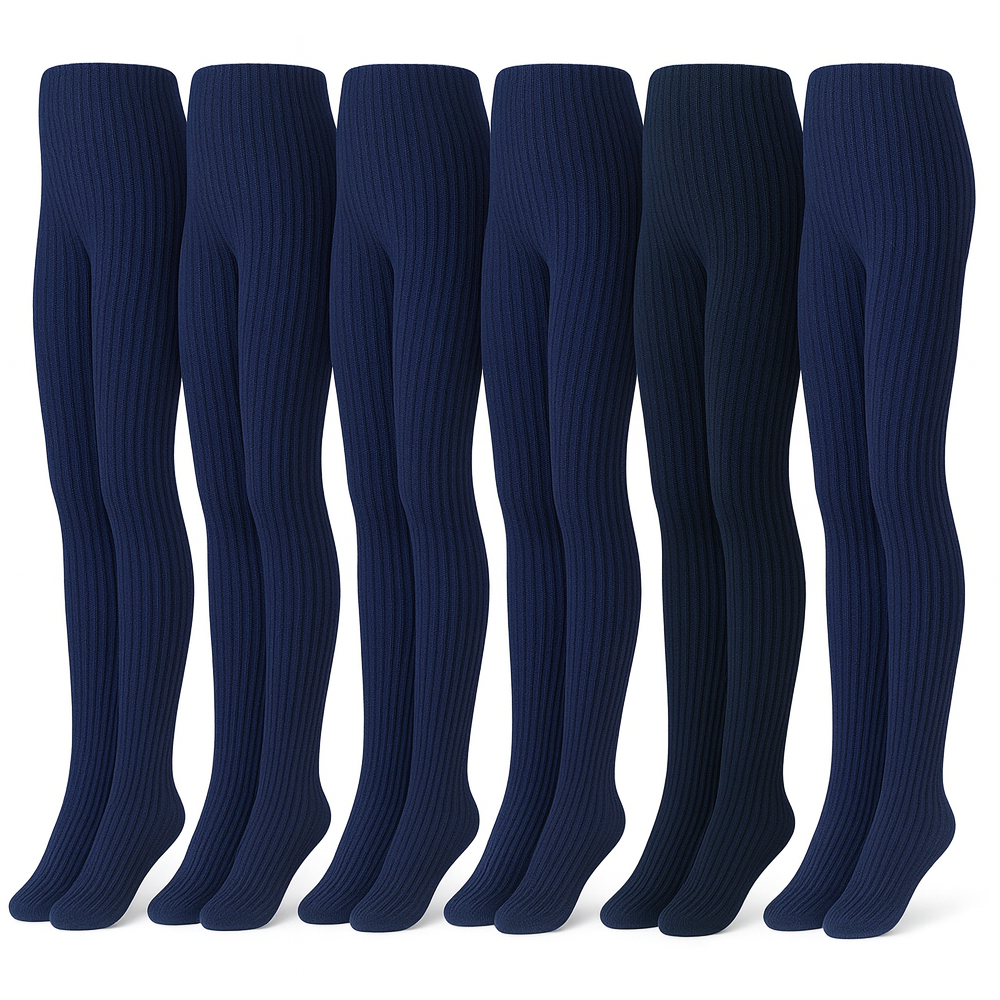 002 | Girls Ribbed Winter Tights (6 Pairs)
