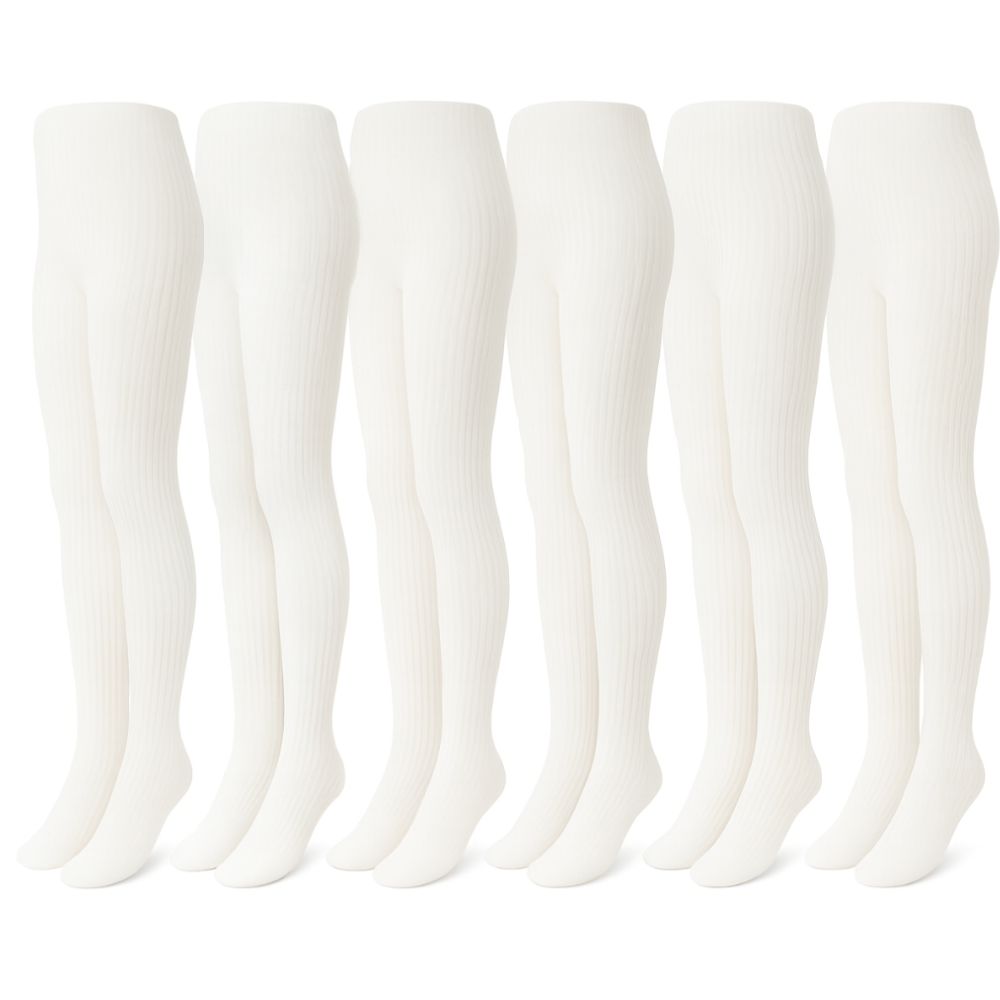 002 | Girls Ribbed Winter Tights (6 Pairs)