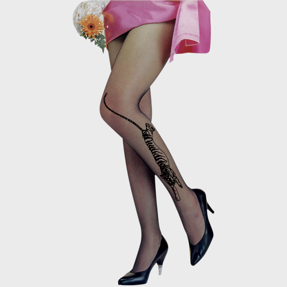 227R | Tiger Rhinestone Pantyhose (6 Pairs)