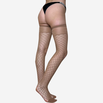612 | Large Mesh Thigh High with Spandex (6 Pairs)