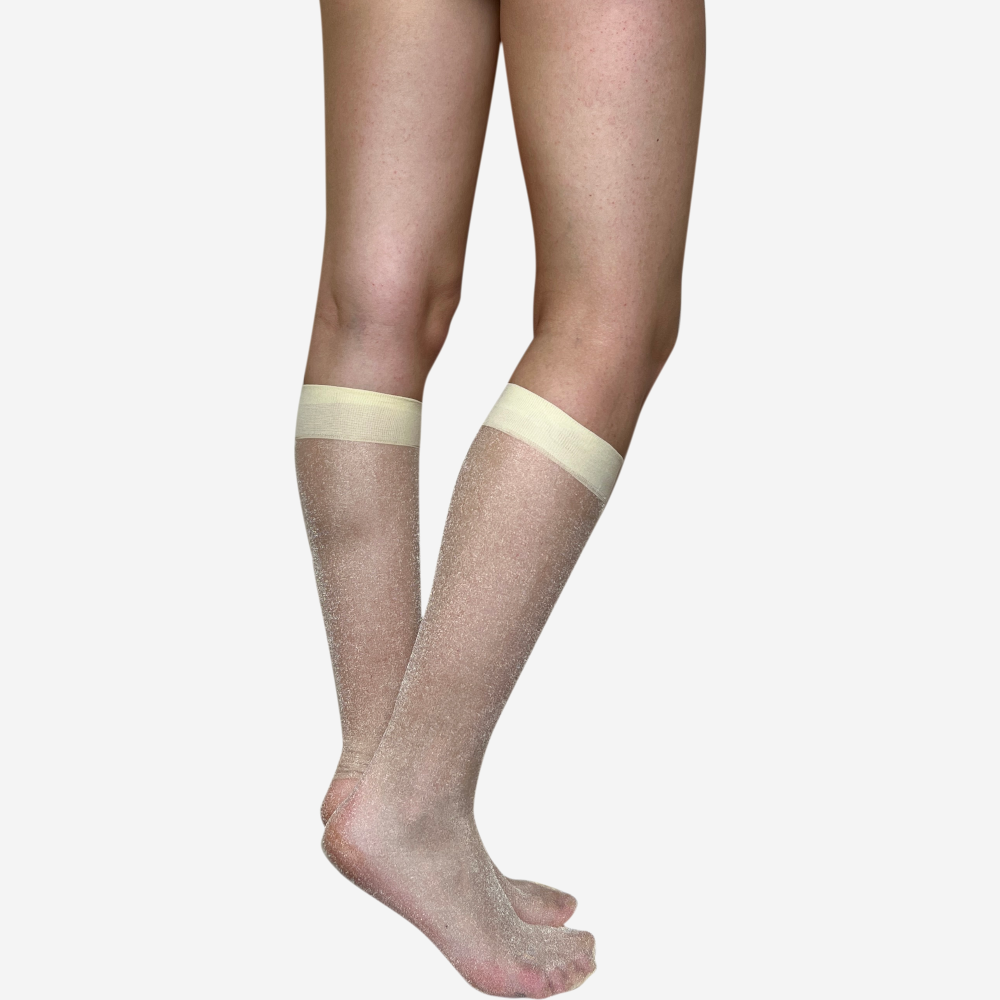 65KH | Shimmery Glitter Knee High (6 Pairs)
