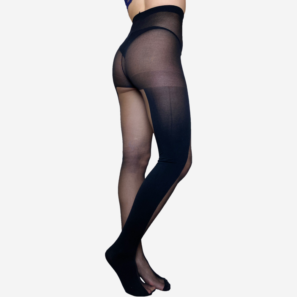 E-207 | Two Tone Knit Pantyhose (6 Pairs)