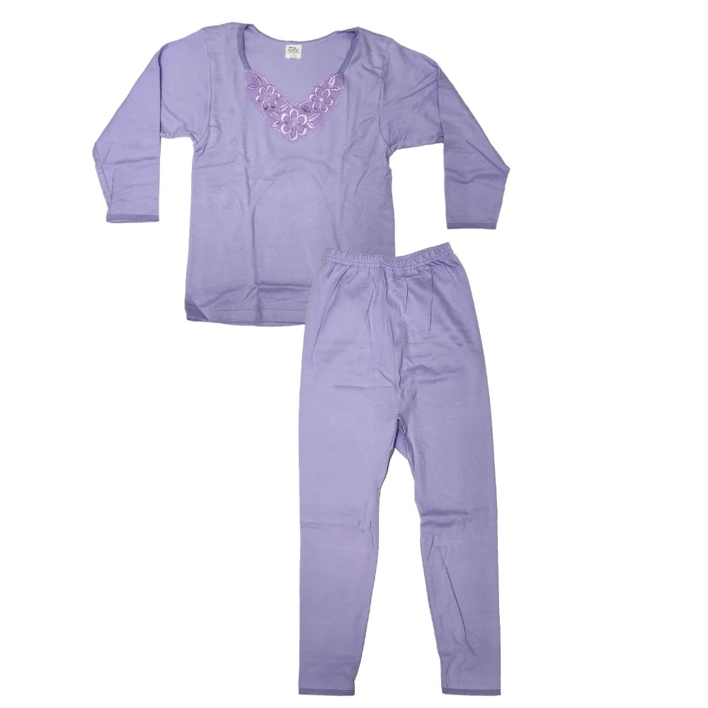 LJ-1050 | Girls Cotton Long Johns (1 Set)