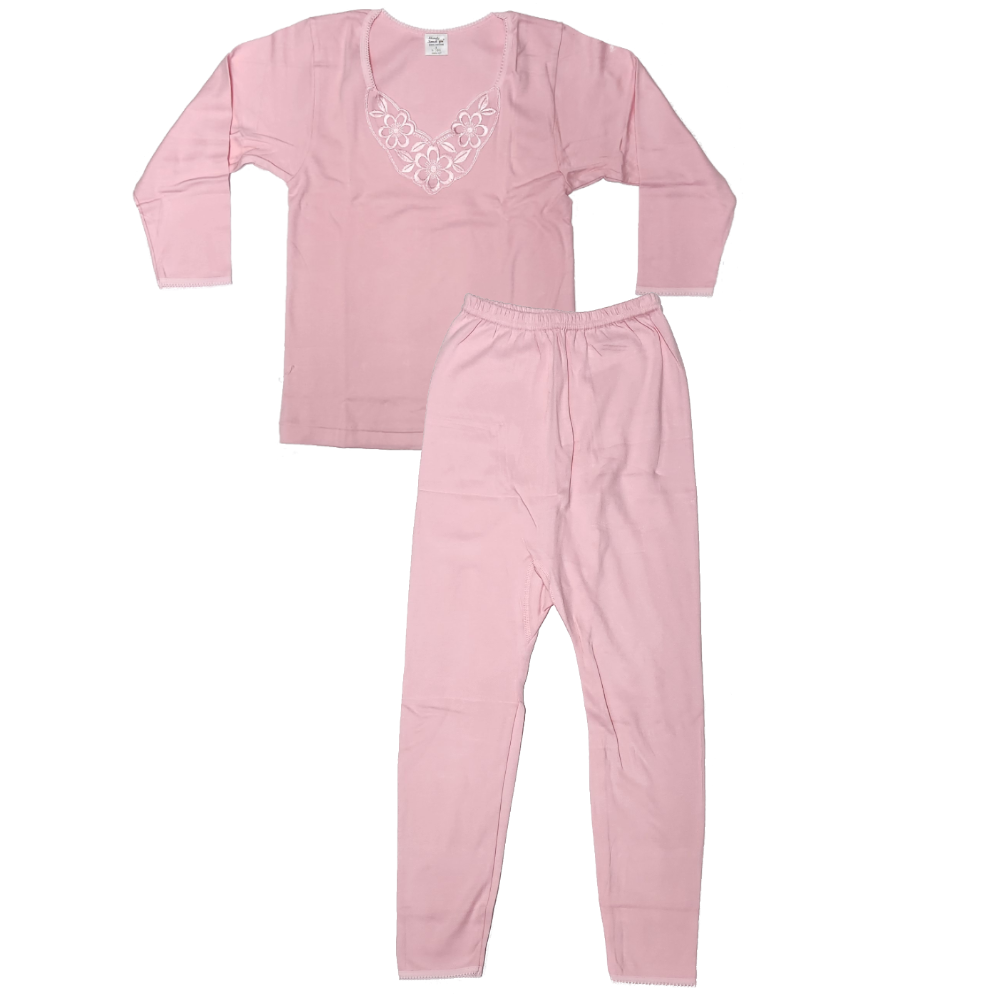 LJ-1050 | Girls Cotton Long Johns (1 Set)